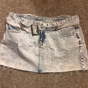 Rewash Light Wash Jean Skirt with Belt